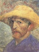 Vincent Van Gogh Self-Portrait with Straw Hat (nn04) oil painting on canvas